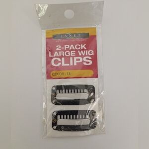 Janet Collection Large Wig Clips 2-Pack Colour 1B Black New